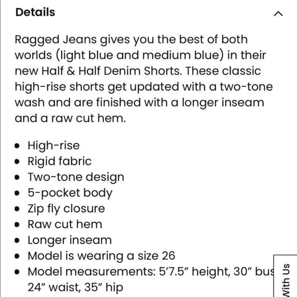 Ragged denim half and half shorts. XS - Picture 10 of 10